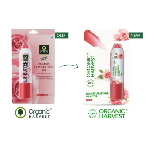 Organic Harvest Moisturizing Lip Butter: Rose | Tinted Lip Butter for Women, Men & Kids | Best Organic Lip Balm | 100% American Certified Organic | 4gm (Pack of 2) - Image 2