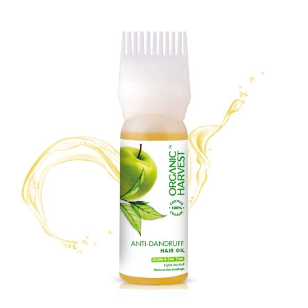 Organic Harvest Anti Dandruff Hair Oil with Tea Tree and Apple, For Women & Men | For All Hair Types | Free from Chemicals, Mineral Oils, Alcohol – 150ml