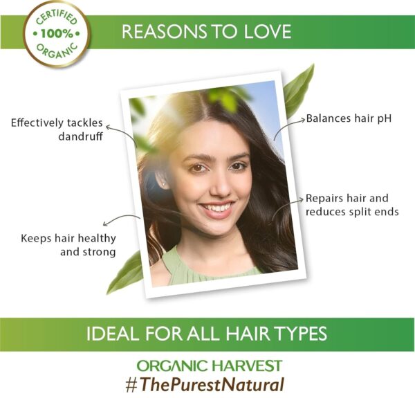 Organic Harvest Anti Dandruff Hair Oil with Tea Tree and Apple, For Women & Men | For All Hair Types | Free from Chemicals, Mineral Oils, Alcohol – 150ml - Image 3