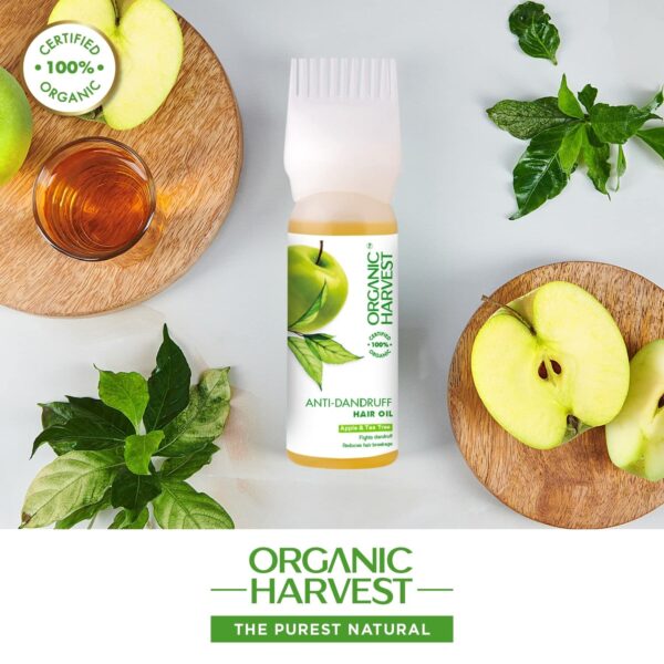 Organic Harvest Anti Dandruff Hair Oil with Tea Tree and Apple, For Women & Men | For All Hair Types | Free from Chemicals, Mineral Oils, Alcohol – 150ml - Image 5