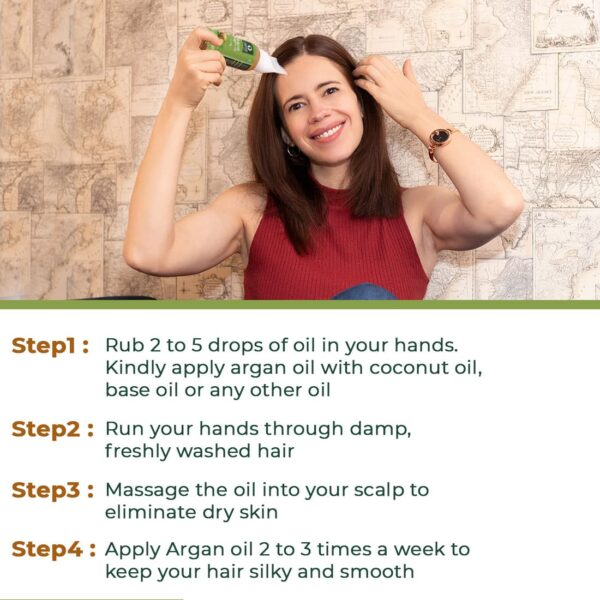 Organic Harvest Organic Argan Hair Oil | For Men & Women | Cold-pressed Moroccan Argan Oil For Soft, Silky & Smooth Hair | 100% American Certified Organic | Sulphate & Paraben-free - 150ml - Image 4