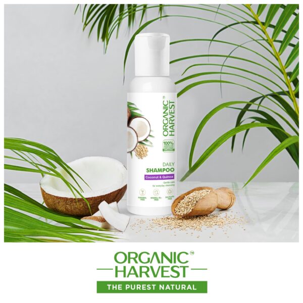 Organic Harvest Coconut & Quinoa Shampoo for Dry & Frizzy Hair | Daily Shampoo for Women & Men | Controls Hair Fall & Promotes Hair Growth - 100ml - Image 2