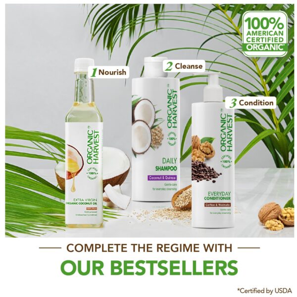 Organic Harvest Coconut & Quinoa Shampoo for Dry & Frizzy Hair | Daily Shampoo for Women & Men | Controls Hair Fall & Promotes Hair Growth - 100ml - Image 4