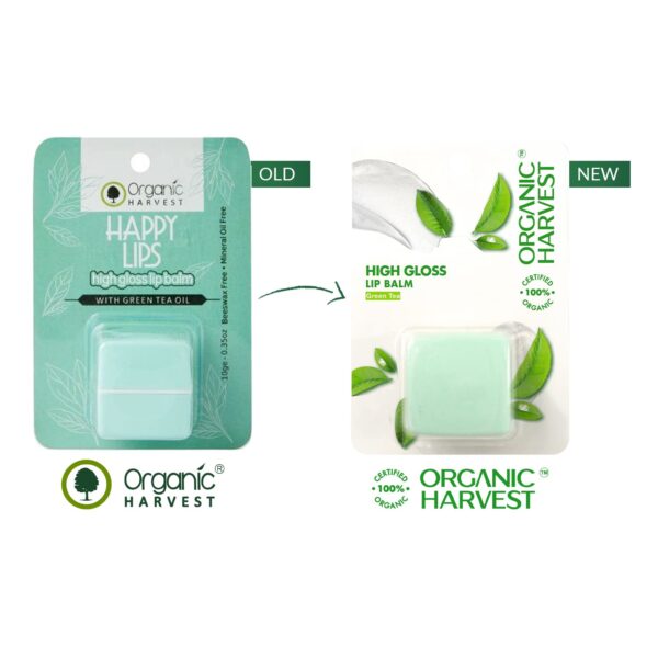 Organic Harvest High Gloss Lip Balm: Green Tea | Lip Balm for Women & Men | Organic Lip Balm to Lighten Dark Lips | 100% American certified organic | Sulphate & Paraben-free | 10gm(Pack of 2) - Image 2